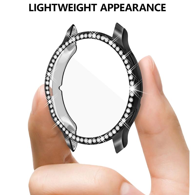 Sparkling Single Row Diamond TPU Protector Cover Watch Case for Venu 3/Venu 3S Stylish Electroplated Shell