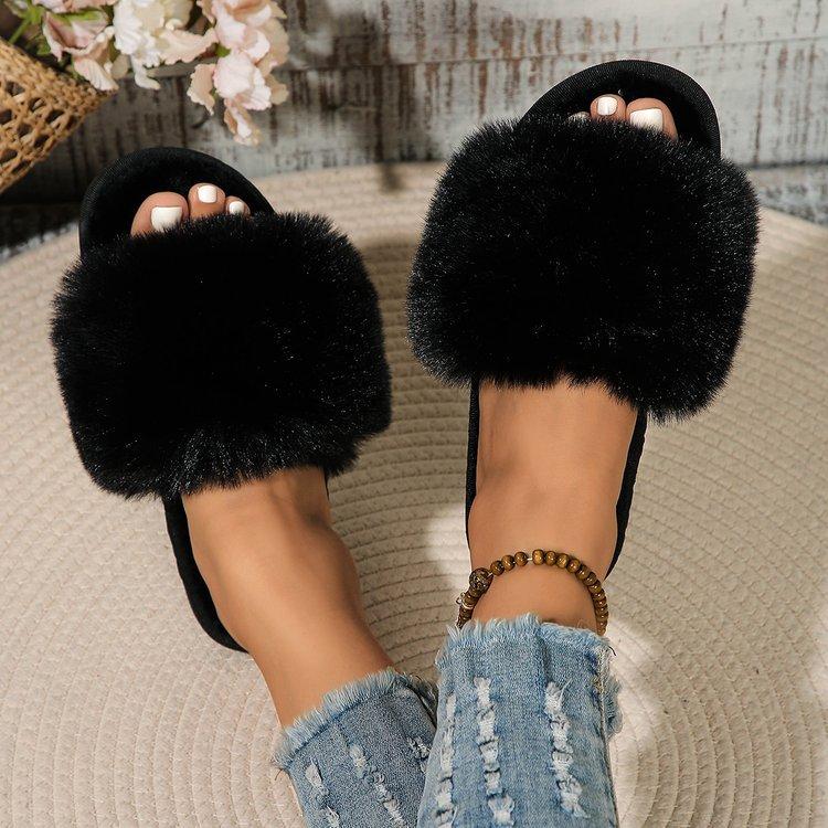 

Женские тапочки Зимние домашние теплые тапочки Нескользящие мягкие удобные домашние тапочки для пар 40-41 чёрный