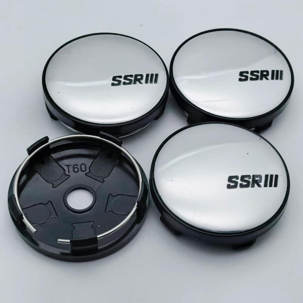 4pcs SSR Logo Emblem Badge Car Wheel Center Caps O.D 60MM I.D 56MM Wheels Hub Cap Rim Hubcaps Dust Cover Replace Car Accessories