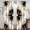 Luxury Gold Black Abstract Greek Key MeanderOn Sale Window Curtains for Kids Bedroom Living Room Kitchen Door Home Decor 2Pieces