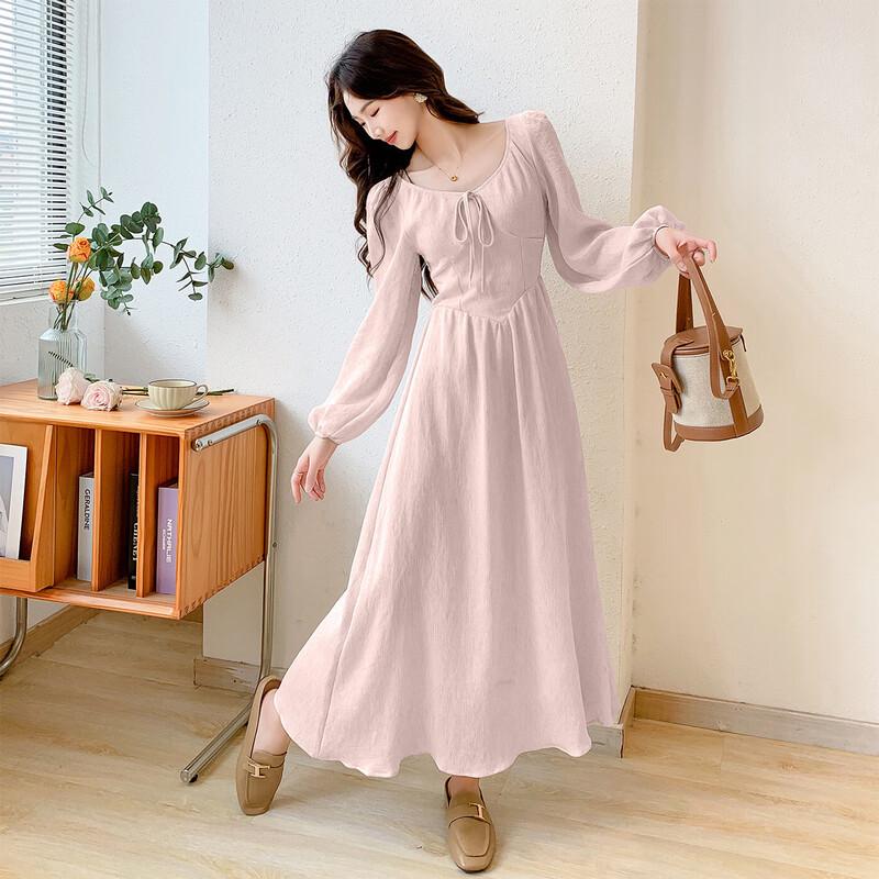 

Mokana Women s Fashion Versatile Long Sleeve Midi Dress MKNJD2481 M