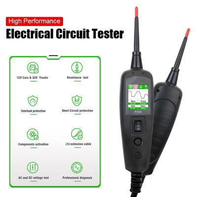 12V 24V Car Accessories Automotive Circuit Tester Power Circuit Probe Kit Diagnostic Tool P100 2M Voltage/Resistant Tester