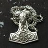 Thor's Hammer Necklace Valknut Compass Aries 126