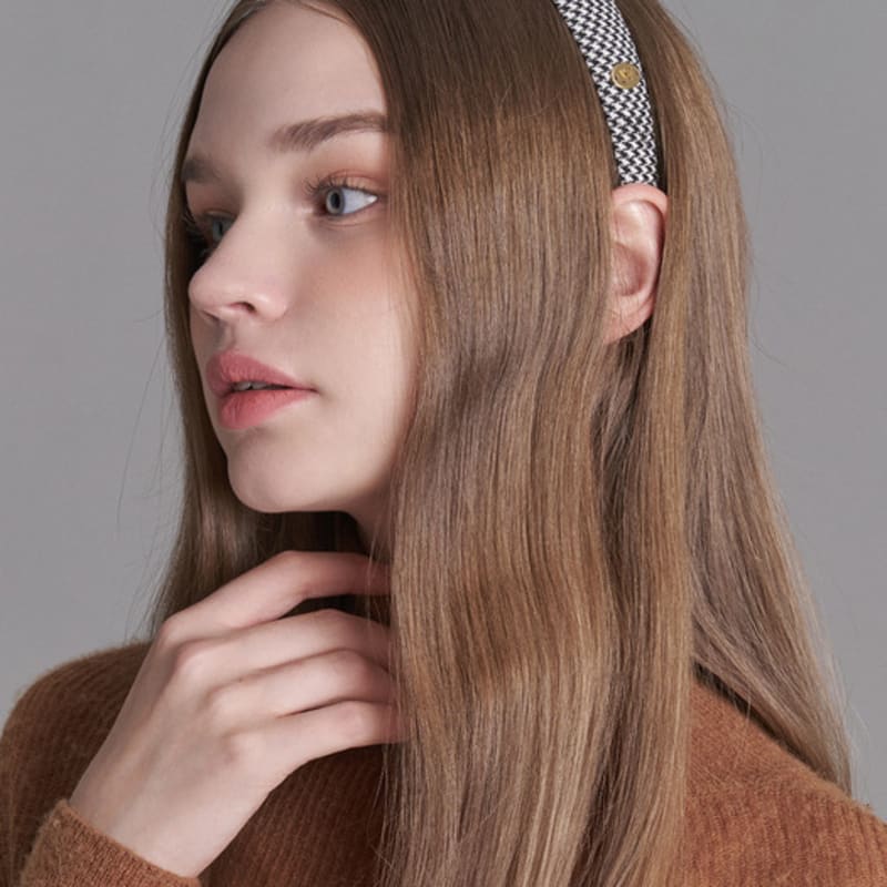 WHITE SANDS Houndstooth Check Headband Ageda (4 Colors)