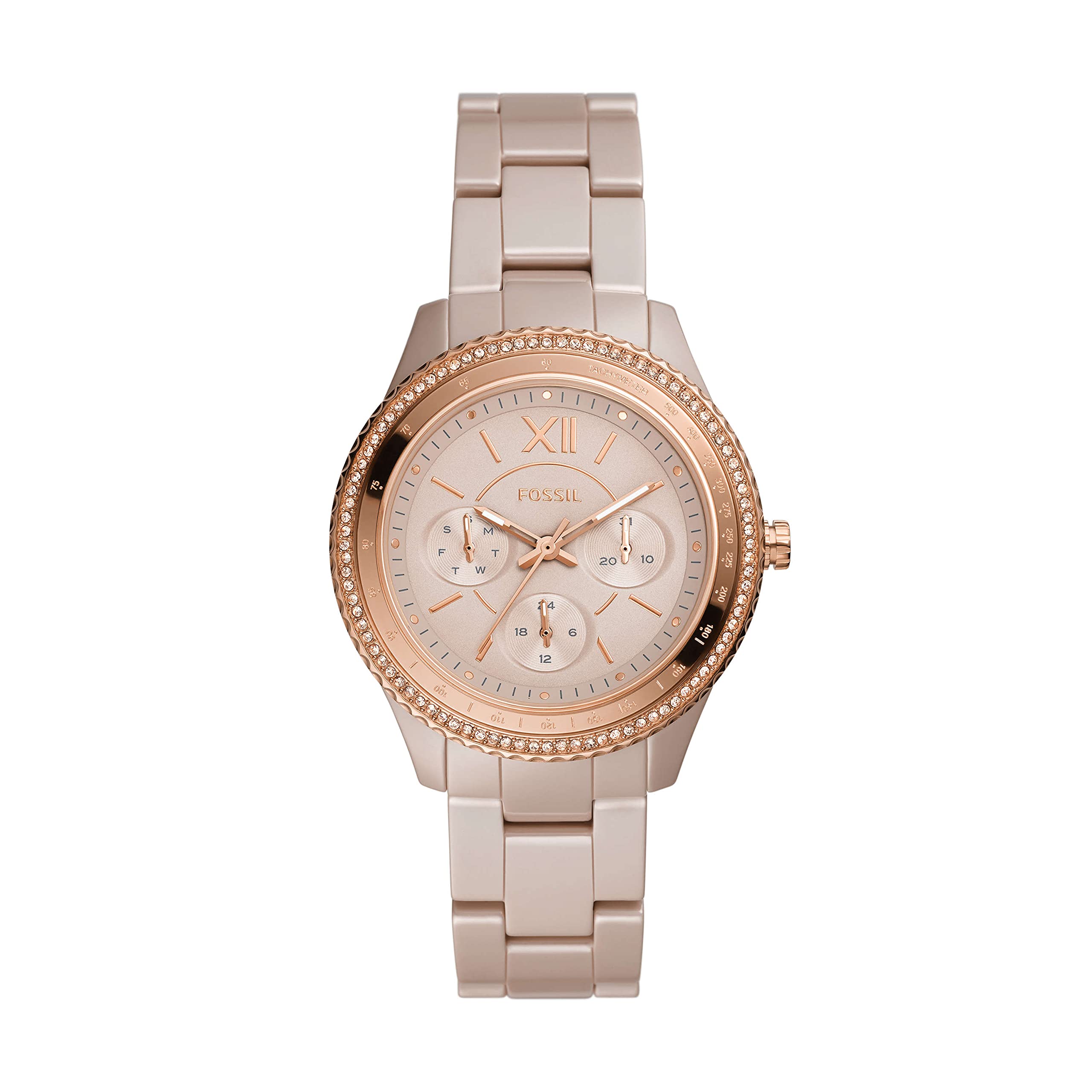 Fossil Stella Multi-Function Caramel Ceramic Watch