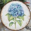 1pc Vintage Blue Hydrangea Round Metal Sign 8x8in Floral Wall Decor For Kitchen Garden Cafe Home