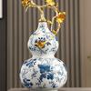 Cloisonné Gourd Ornament: Chinese Ceramic Handicraft for Living Room or Wine Cabinet Decor