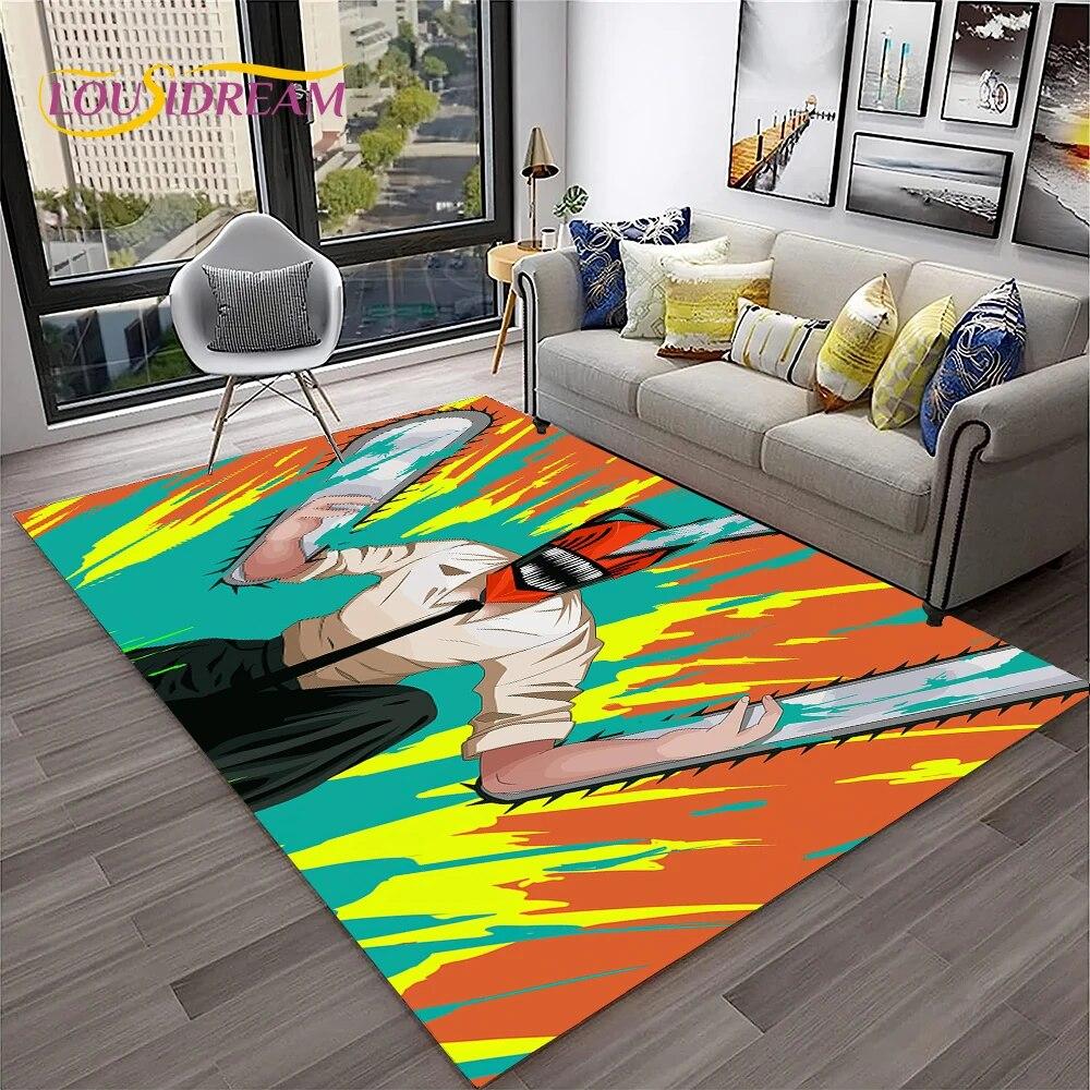 

Denji Cartoon Chainsaw Man Аніме 3D Килимок для дому Вітальня Спальня Диван Придверний килимок Декор, дитячий килимок Нековзкий килимок 40x60cm