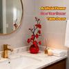 1pc Red Plum Blossom Potted Plant for New Year, Premium Artificial Flower for Wedding, Valentine's & Home Decor