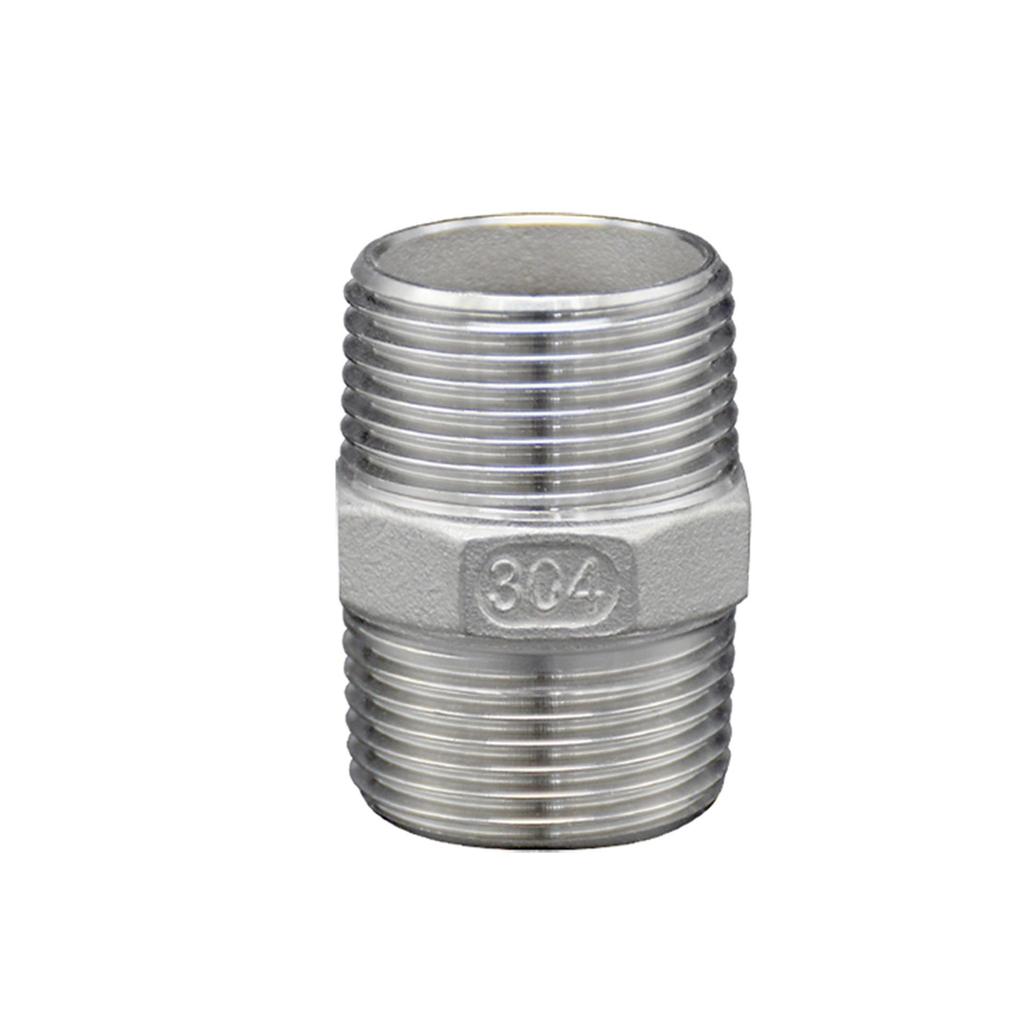 Stainless Steel 304/316 Hexagonal Male Thread Double Nipple for Water Pipes