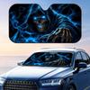 Halloween Grim Reaper Sun Visor Car Front Windshield Sun Shade Foldable Reflective UV Protection Heat Insulation Cover