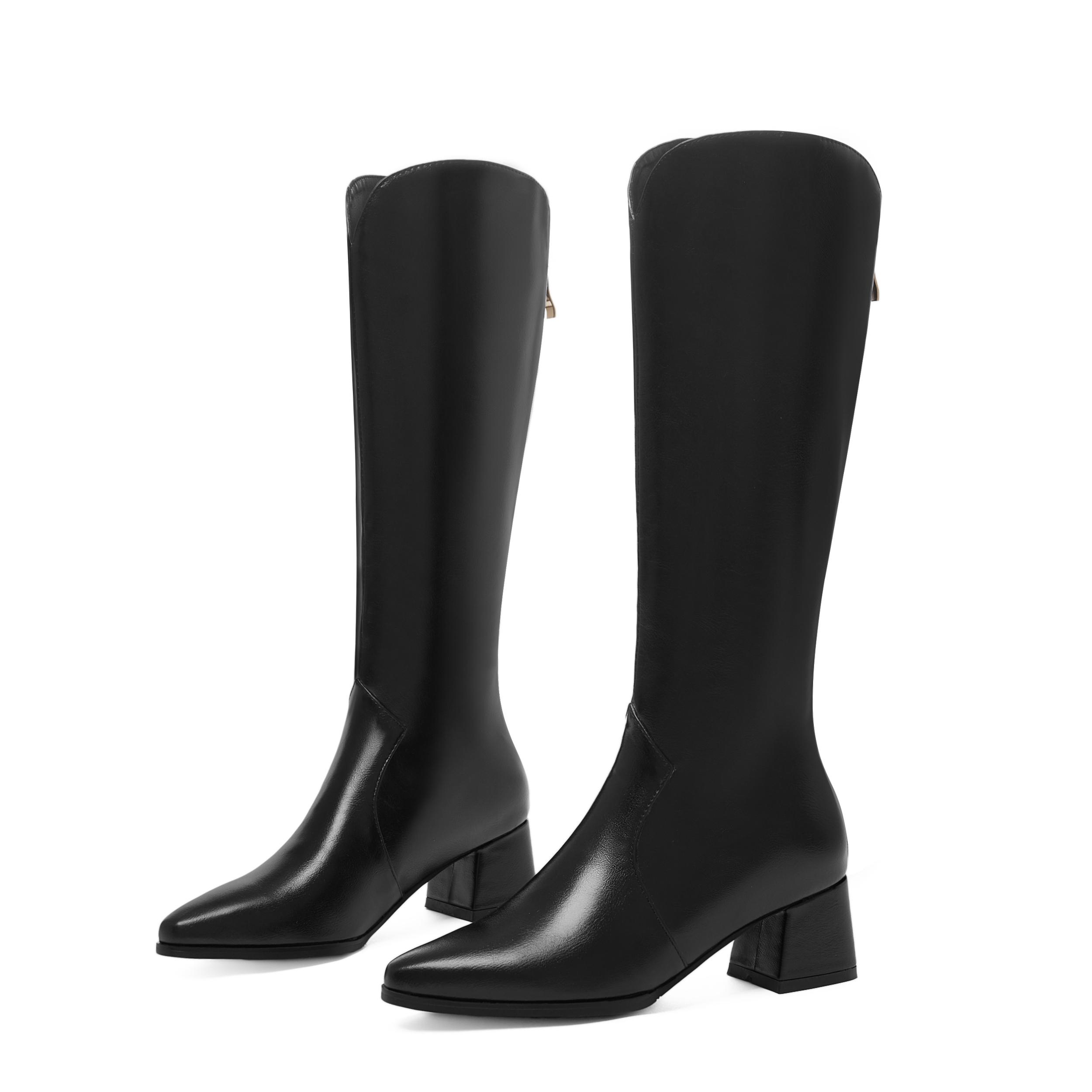 

Женские ботильоны на высоком каблуке, осенне-зимние, темпераментные, универсальные, на толстом каблуке, однотонные, большого размера, средней высоты 46