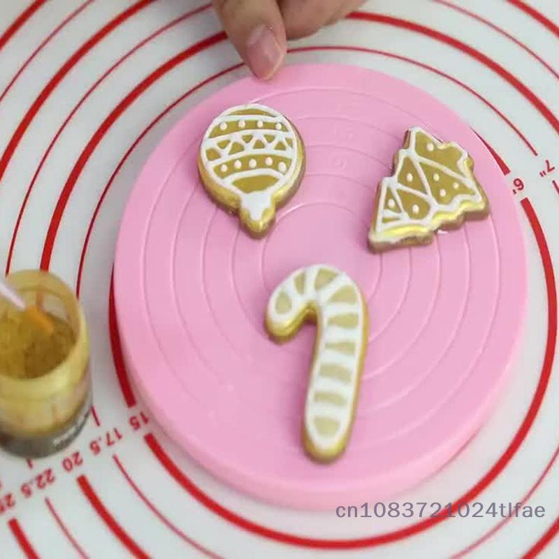 Rotating Cake Plate 1PC Kitchen, Round Stand, Anti-skid Baking Pan Tool, Plastic Turntable Cake Decorating Rotary