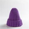 Trendy Autumn Winter Solid Edge Curl Woolen Knitted Skullies Beanies Unisex Ear Protection Warm Fitting Hood Hat