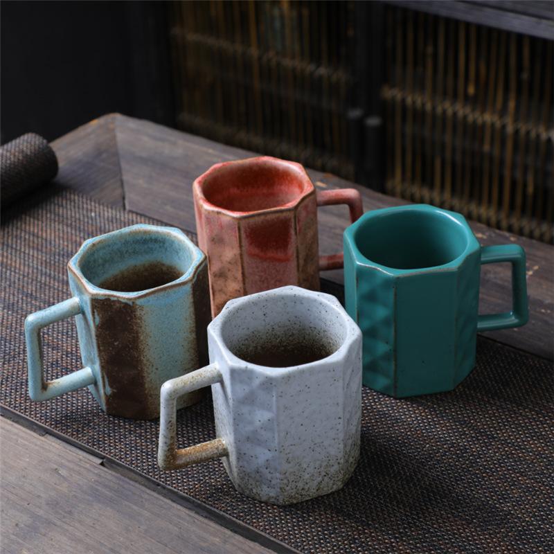 Cana din ceramică grosolană Cană de cafea japoneză Cană simplă din ceramică Retro Acasă Creativ Mic dejun Cană de apă