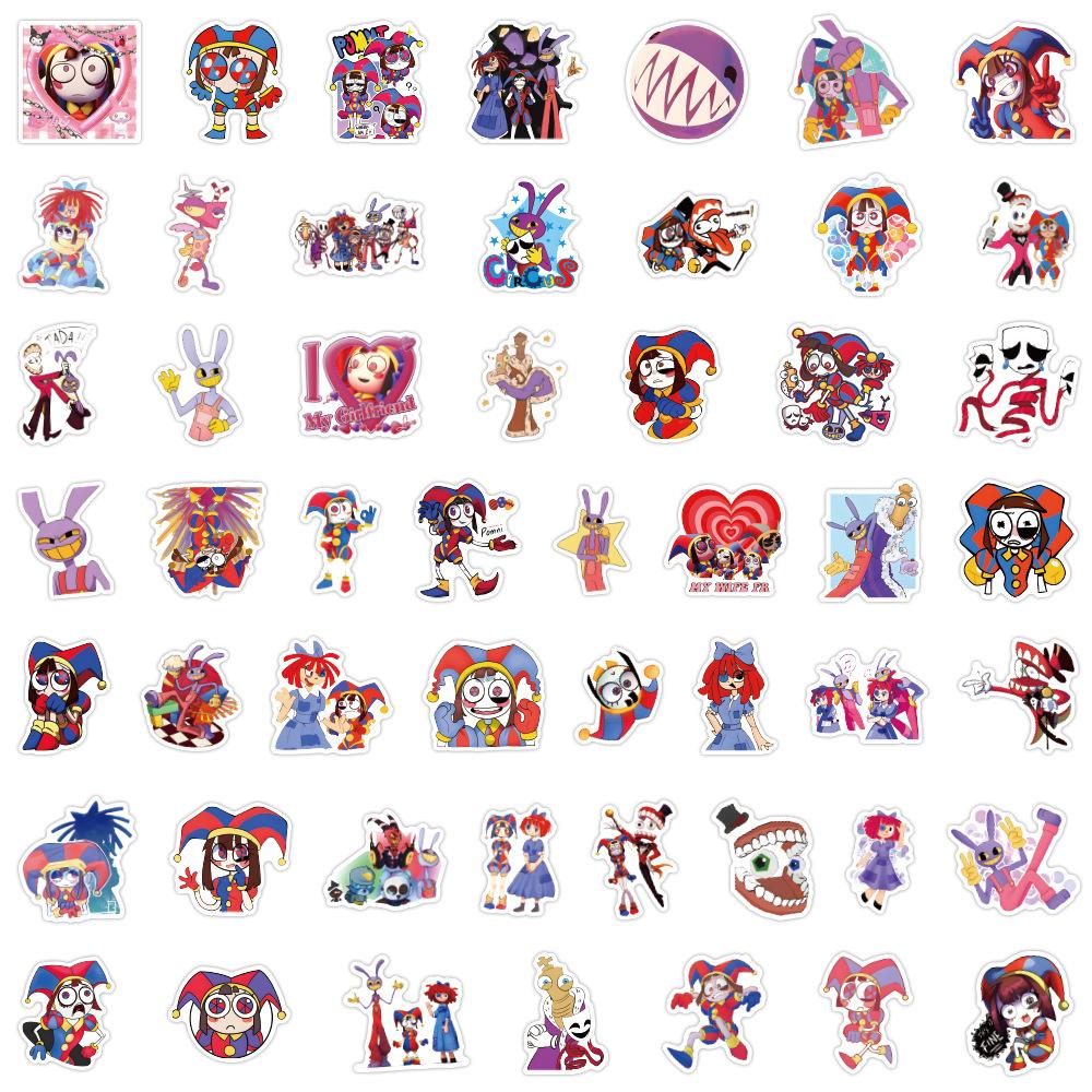 50 Sheets The Amazing Digital Circus Stickers Decorate Guitar Laptop Water Cup Stickers