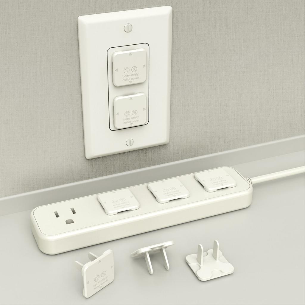 50Pcs Electrical Outlet Plug Cover  Protection US Plug Outlet Protector  for Children White