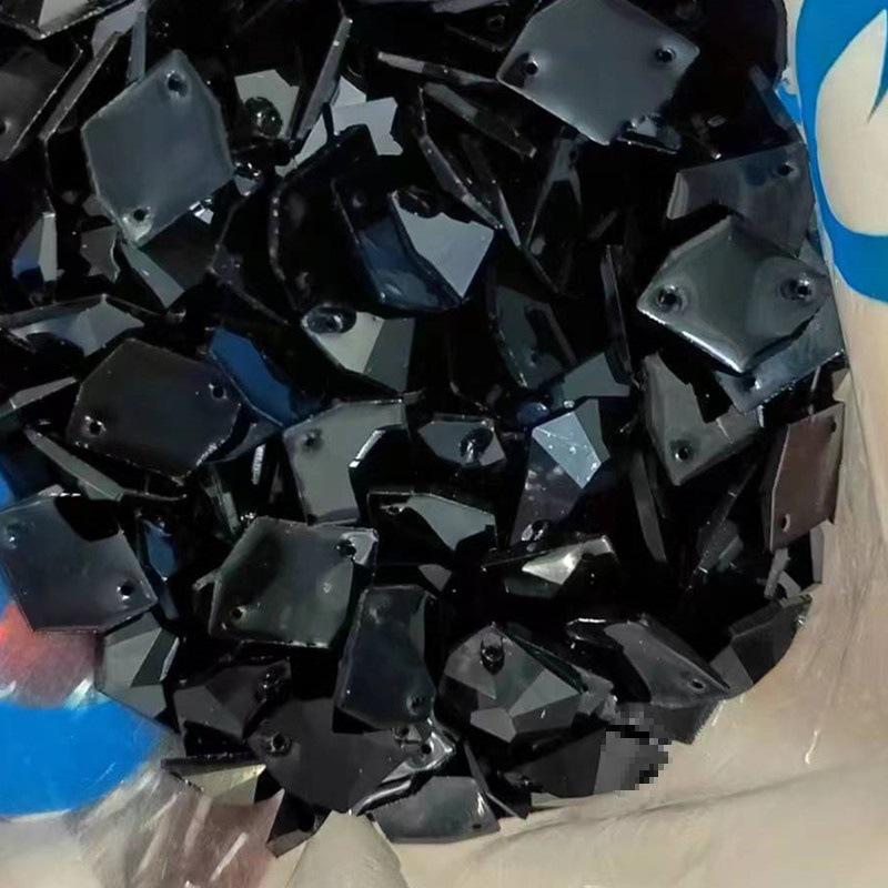 Ručně šité samolepky na taneční oblečení s kamínky, nepravidelné/kulaté tvary kapky vody, smíšené styly pro černé bazénové soutěže