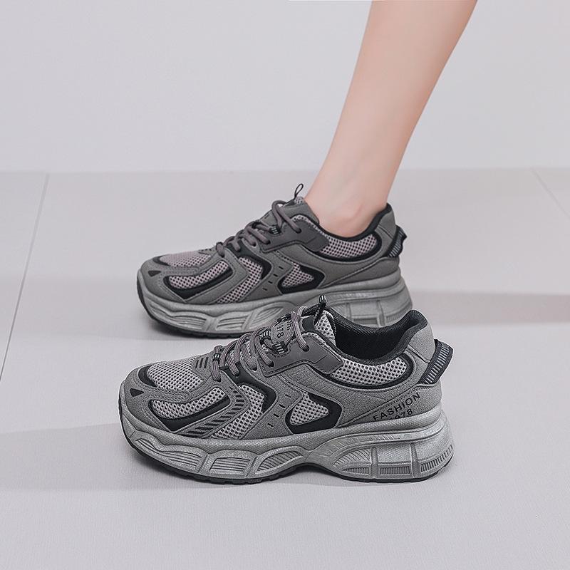 Women's Korean-Style Height-Increasing Sports Sneakers - Thick Sole, Breathable Casual Running Shoes for Spring/Autumn (X23)