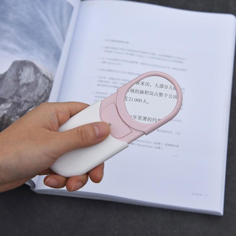 Magnifier Small Pocket Magnifying Glass 10X with LED Light For Reading Mini Lighted Handheld Acrylic Lens Magnifier