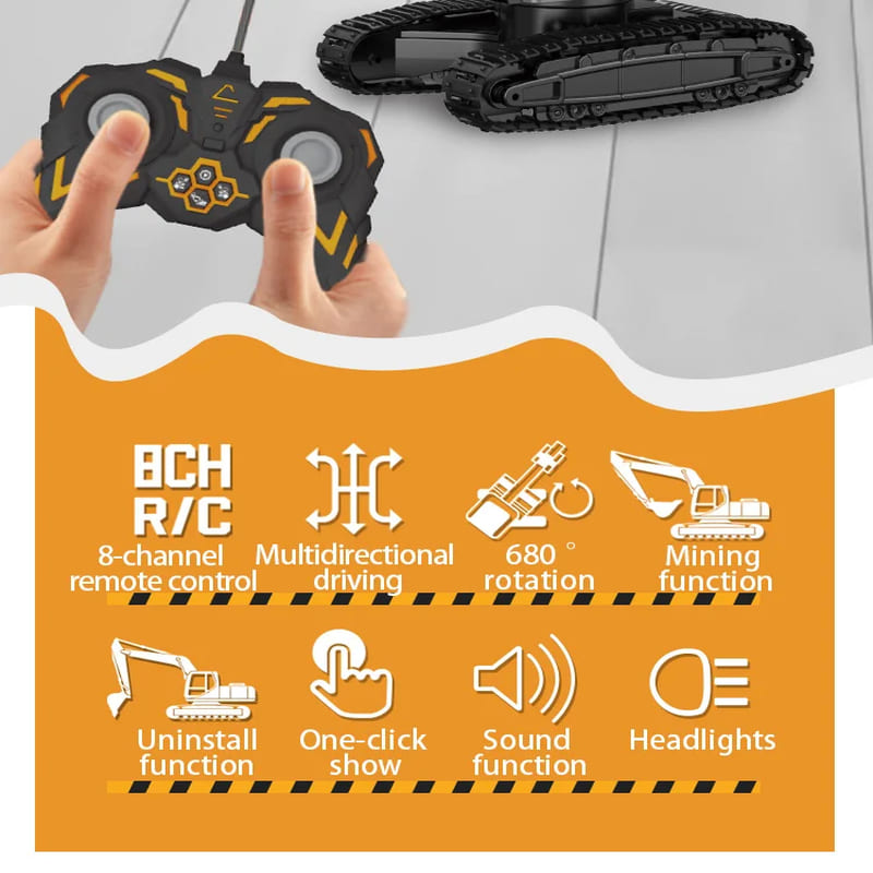 Nuovo 1:24 9 canali telecomando lega autocarro con cassone ribaltabile ingegneria veicolo carrello elevatore escavatore pesante telecomando auto ragazzo bambini regalo giocattolo