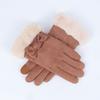 Woman Winter Gloves Windproof Gloves Hand Wear Lovely Bowknot Thick Warm Wind Proof Suede Fabric Telefingers Gloves