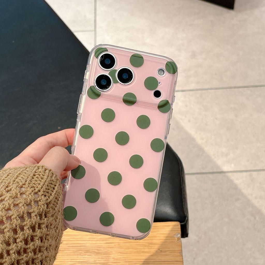 Minimalist Polka Dot iPhone 17 Pro Max Case, Compatible with Models 15-17, Contrasting Colors, Ideal for Couples