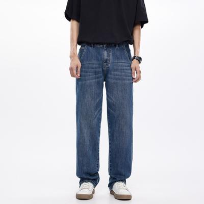 Spring and Summer New Men's Loose Straight American Casual Stretch Jeans Trousers Men