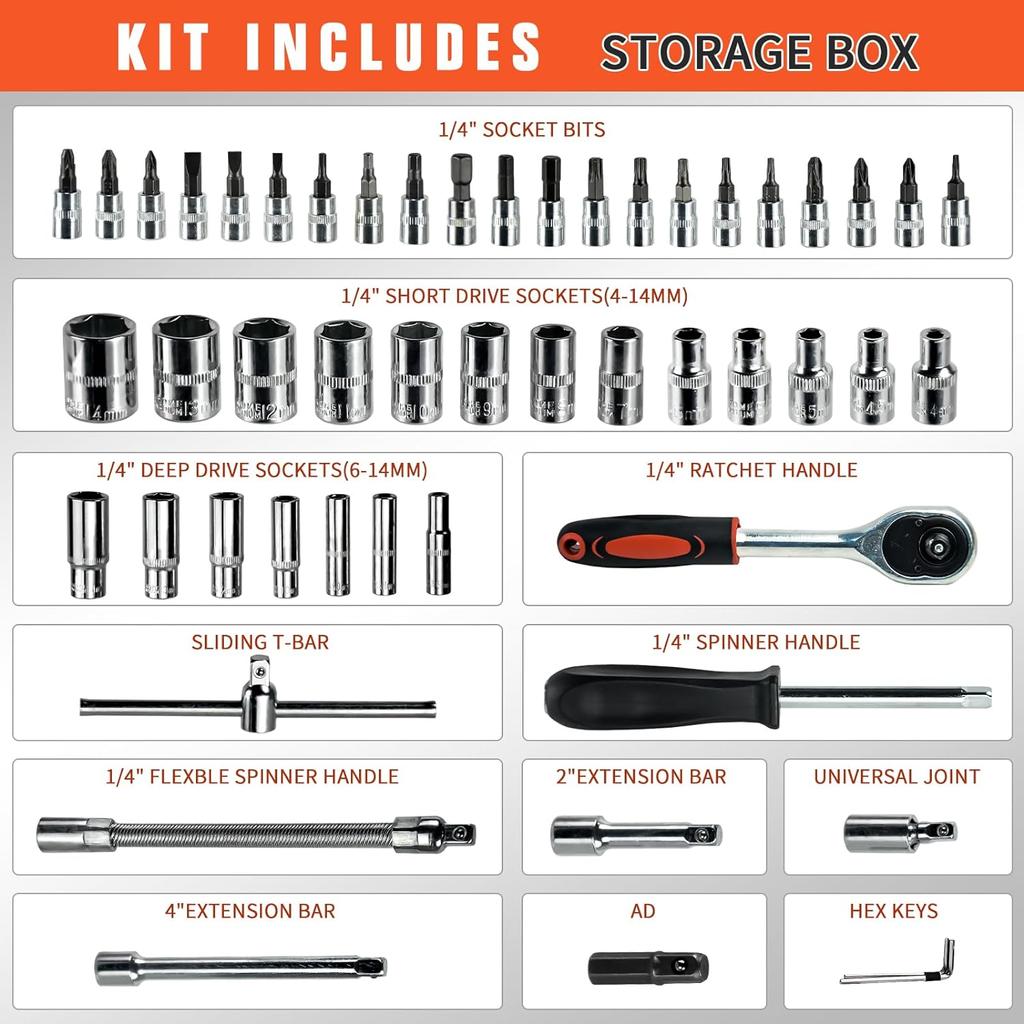 53pcs Universal Car Repair Tool Kit Comprehensive Automotive Maintenance Solutions High-Quality, Durable Accessories for DIY Repairs and Everyday Use