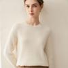 Women's 100% Cashmere Cable Knit Sweater: Winter 2026 Loose Pullover with Round Neck and Long Sleeves