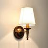 Creative LED European Fabric Lampshade E14 Bedroom Bedside Wall Lamp Indoor Living Room Corridor Staircase Decoration Lighting
