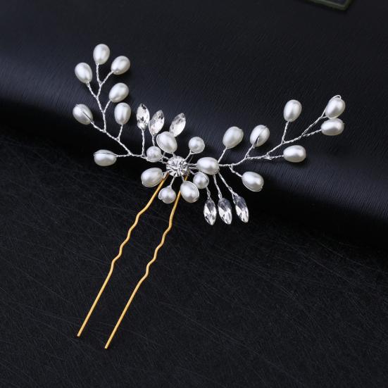 Decor de nuntă Stras lucios Faux Pearl Femei Agrafă Hair Style Tool
