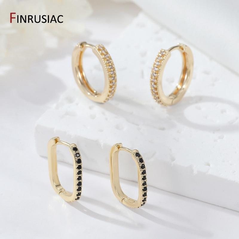 2026 New Fashion Hoop Earrings For Women Gold Plated Inlaid Zircon Round Earrings Exquisite Jewelry Women Earrings Wholesale