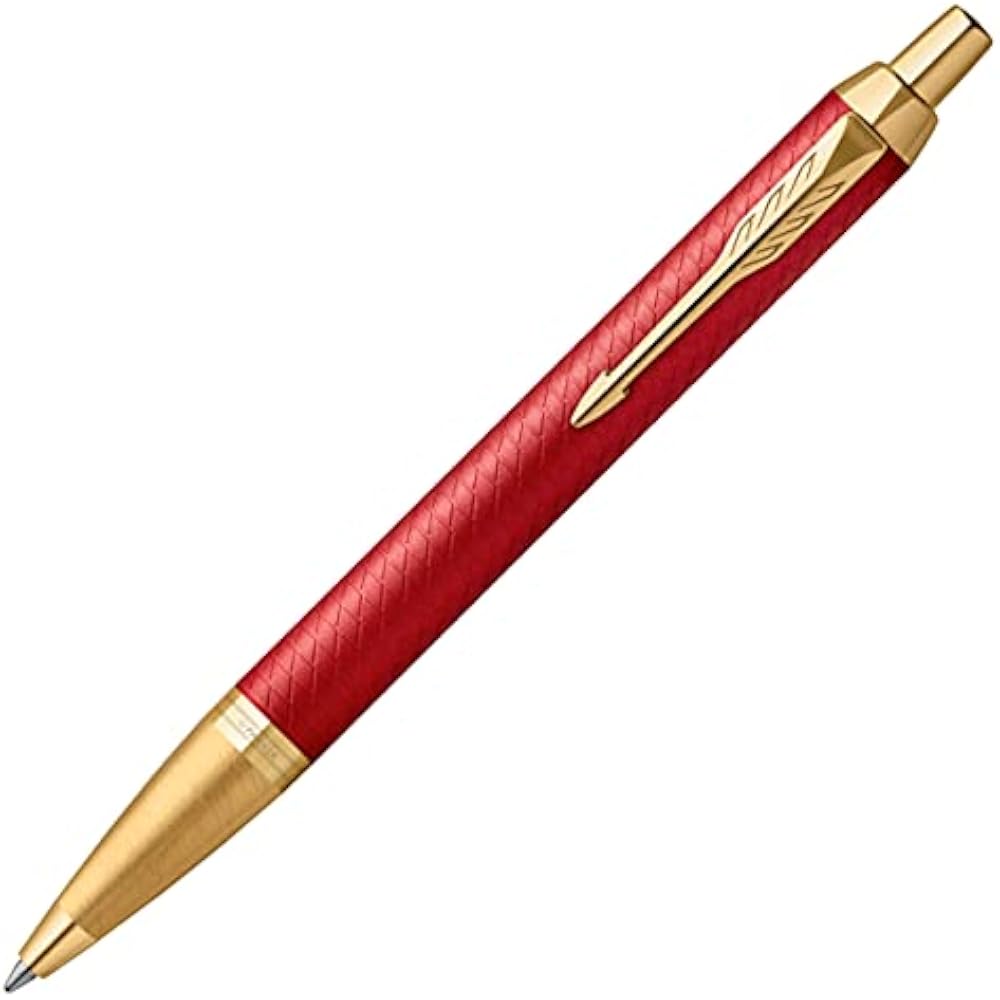 PARKER Parker Ballpoint Pen IM Premium Matte Red GT Medium, Permanent Imported in Gift Box 2172749