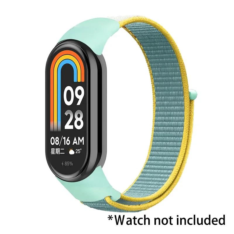 Nylon Loop Strap for Xiaomi Mi Band 9 8 7 6 5 4 3 Breathable Wristband Smartwatch Bracelet Sports Pulsera Watchband Miband 9 NFC