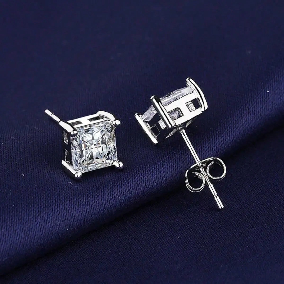 

Серьги из посеребренного стерлингового серебра 925 пробы с квадратным цирконом. Простые, элегантные женские украшения. 4mm серебряный