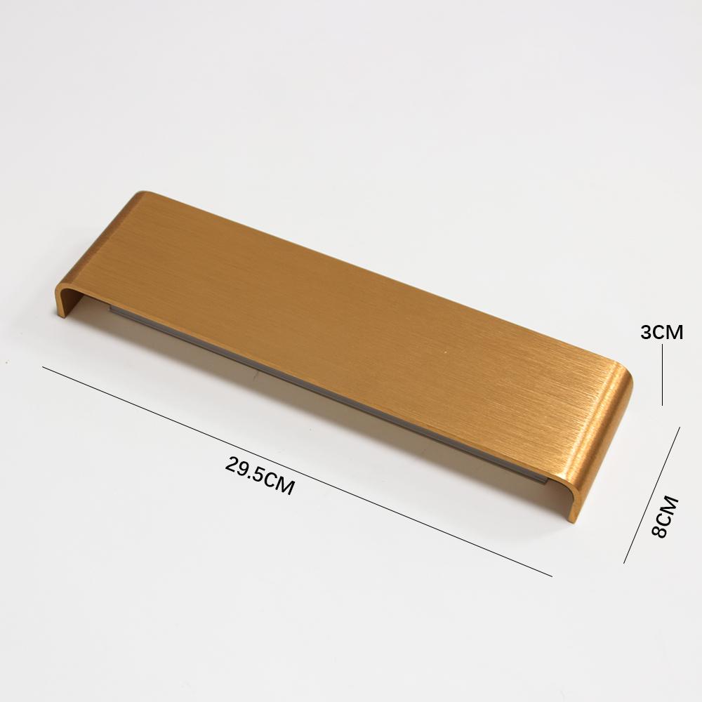 

Modern LED Indoor Wall Lamps Simple Strip Lamp Bedroom Living Room Wall Lights Golden Brown Aluminum Wall Lamp Lighting Fixture 12W&Cool White(5500-7000K)