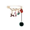 Japanese And Korean Creative Christmas Fringed Hairball Brooch Snowman Elk Crutches Gloves Pin Collar Pin