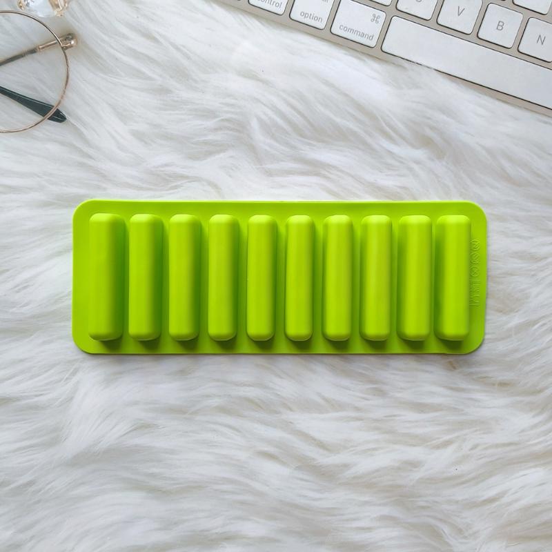 Silicone Long Strip Ice Cube Mold Non-Stick For Chocolate Jelly Biscuit Diy Baking Ice Cream Bar Tray Kitchen Tool 10 Grids