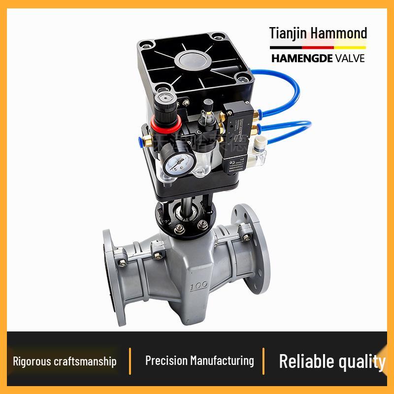 Hammond GJ641X-10L Flanged Pneumatic Pinch Valve, Double/Single Acting, Open/Closed