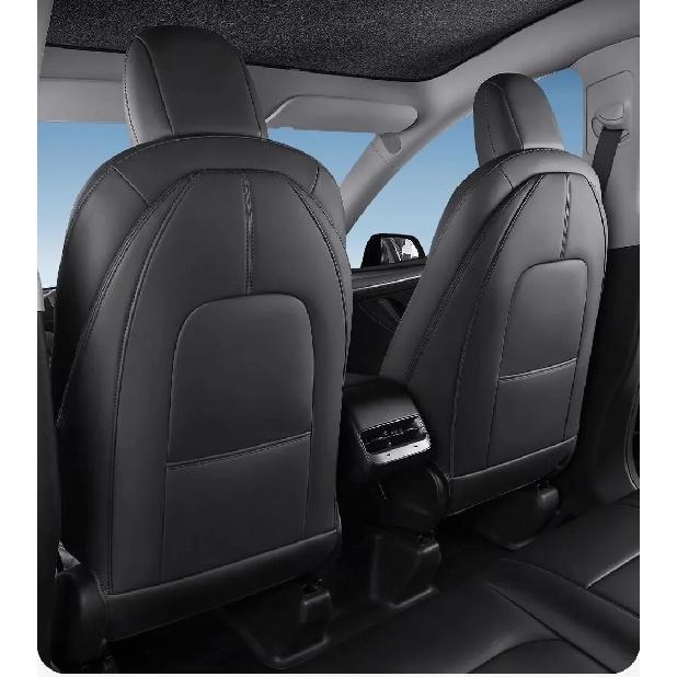 For Tesla Model 3 Y 2Pcs Seat Back Anti Kick Pad Leather Wear-Resistant Anti-Dirty Seat Backrest Protective Mat Car Accessories