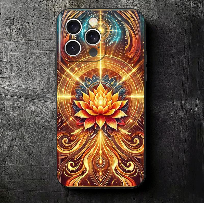 Mandala Chakra Insist Yoga Soft Phone Case for iPhone 16 16E 17 Air 15 Pro Max 14 Plus 13 Mini 11 12 7 Black Cover Back Shell