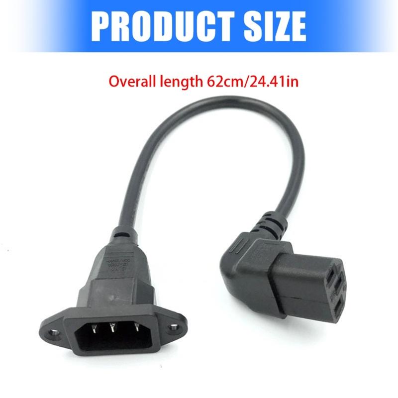 Rechtwinklige C13-Stecker Stromkabel 20cm C14-Buchse Mit Ohr-Design Hohe Leitfähigkeit Kupferdraht