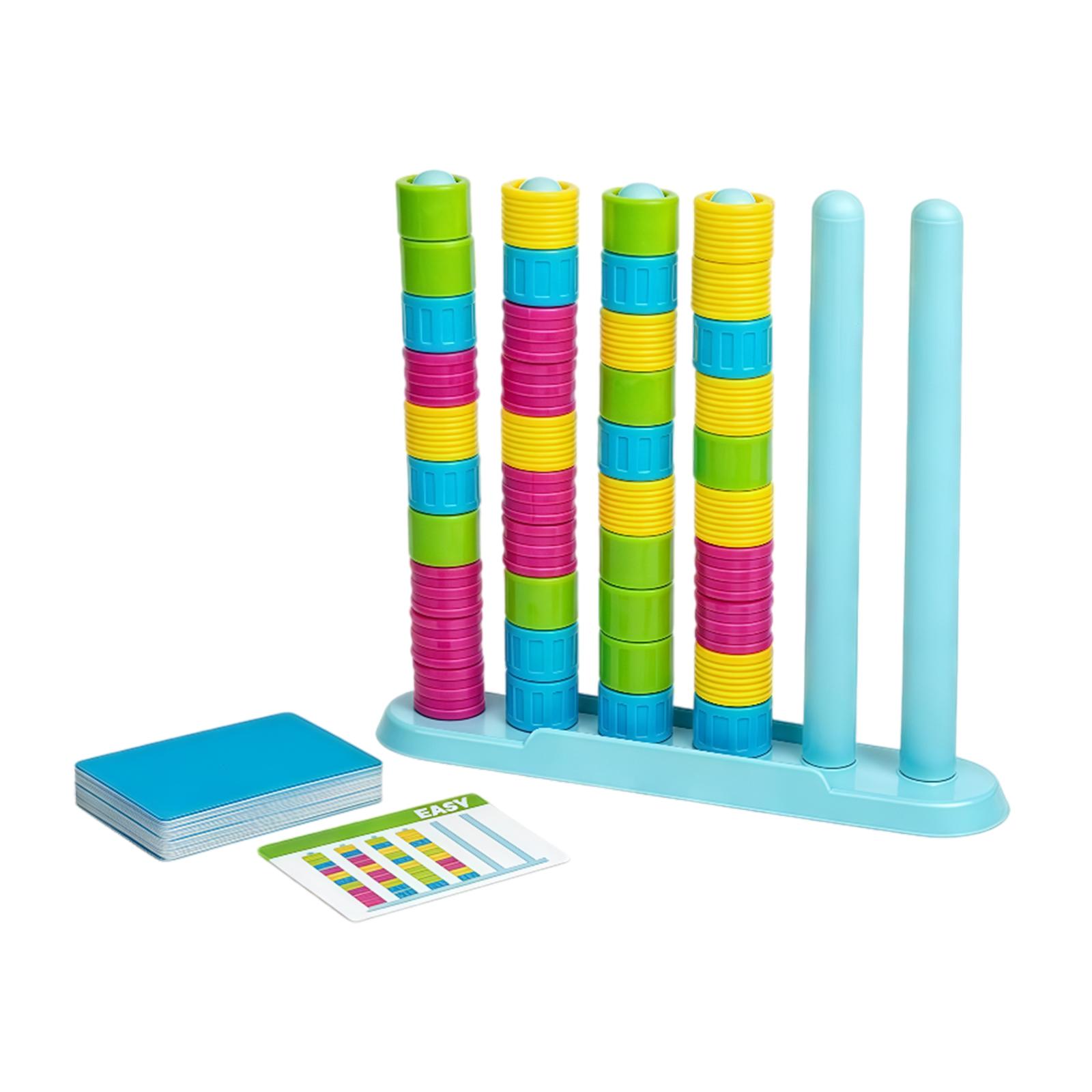 

Color Sorting Stacking Toys with Pattern Cards Rainbow Building Blocks Stacking Game 2-4 Players for Travel-Friendly Family Part разноцветные