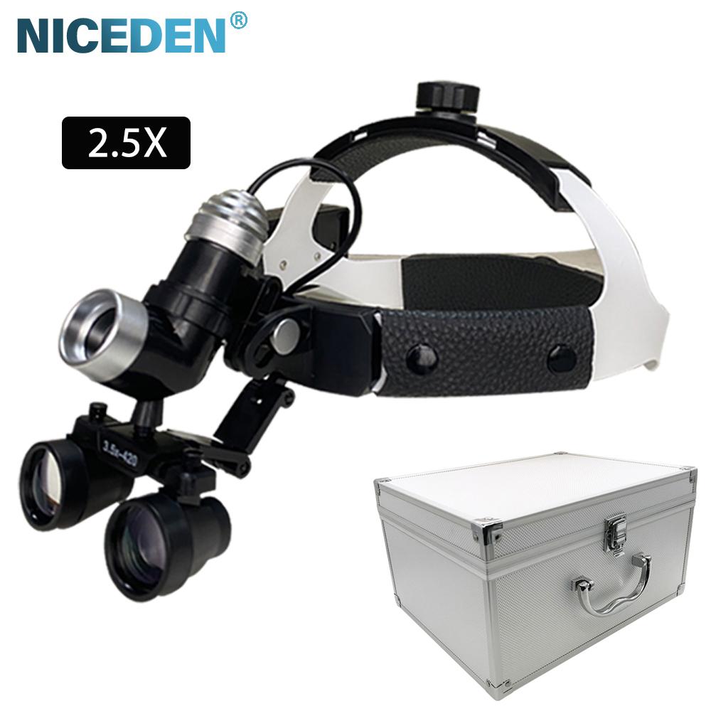 Niceden 7W Dental LED Head Light Lamp For Binocular Loupes Brightness Spot Ajustable Dental Lab Headlamp Surgical Headlight