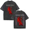 Singer Shakira Las Mujeres Ya No Lloran World Tour Tshirts Mens Hip Hop Tshirt Vintage Washed Summer Oversized Cozy Tee Shirt