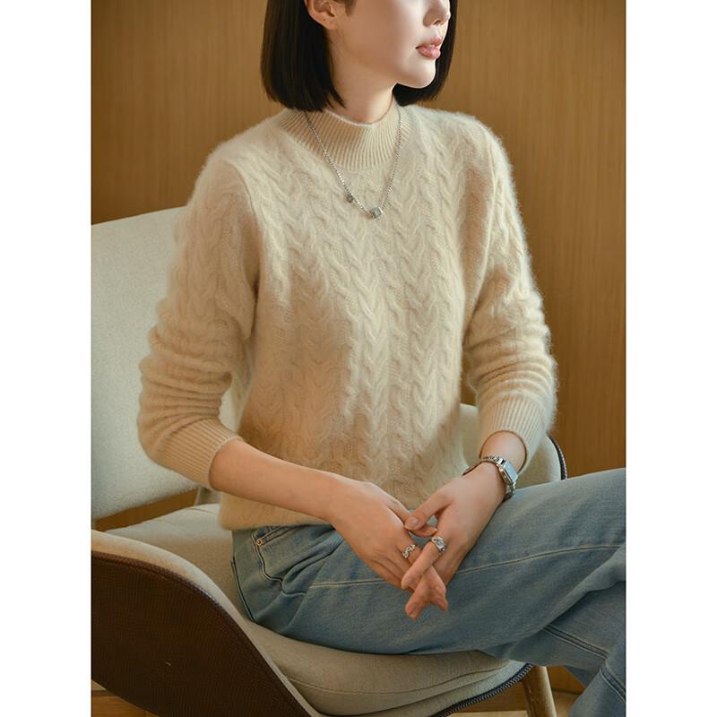 Fanzhen Women's 100% Wool Thick Turtleneck Sweater