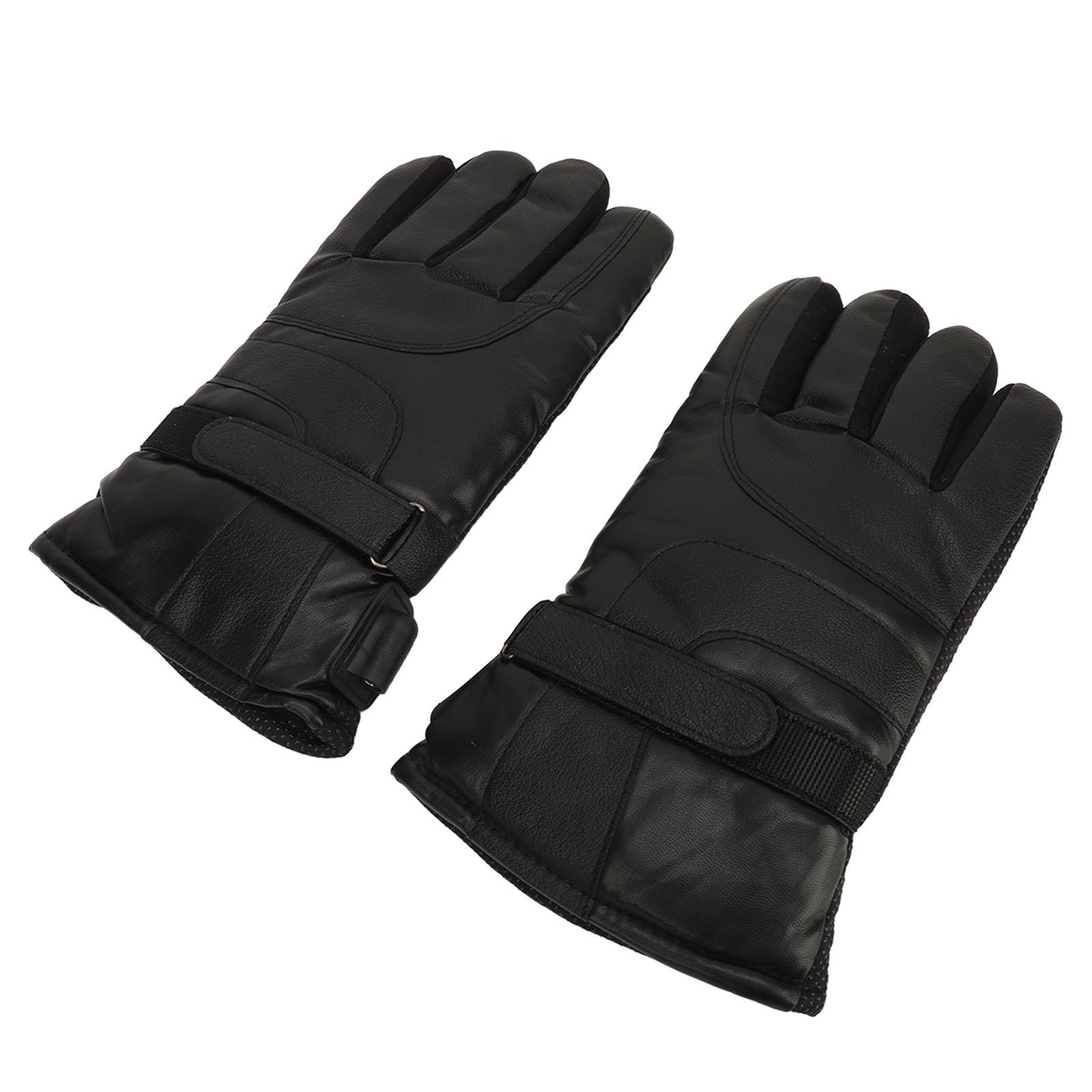 

2pcs Heated Gloves USB 5V Waterproof PU Leather Breathable Adjustable Can Touch The Phone Screen Electric Heating