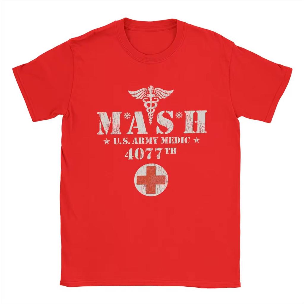 Mash 4077 Summer Oversized Round Neck Harajuku Retro Fashion Mens Short Sleeve Tees High Quality Casual Funny Cotton Men Tops