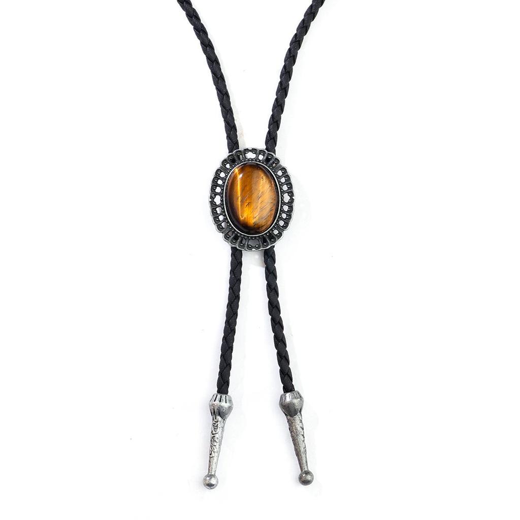 Trendy Turquoise Bolo Tie Pendant: Western Cowboy Style Men's Sweater Chain